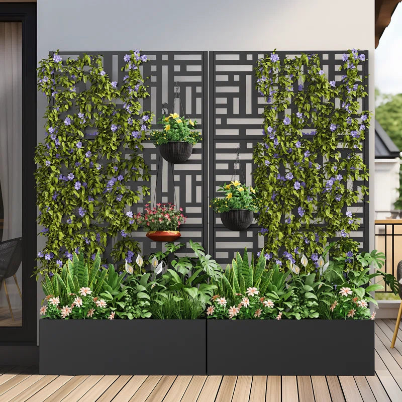 Abraham 5.9 ft. H x 3 ft. W Metal Planter Box with Trellis
