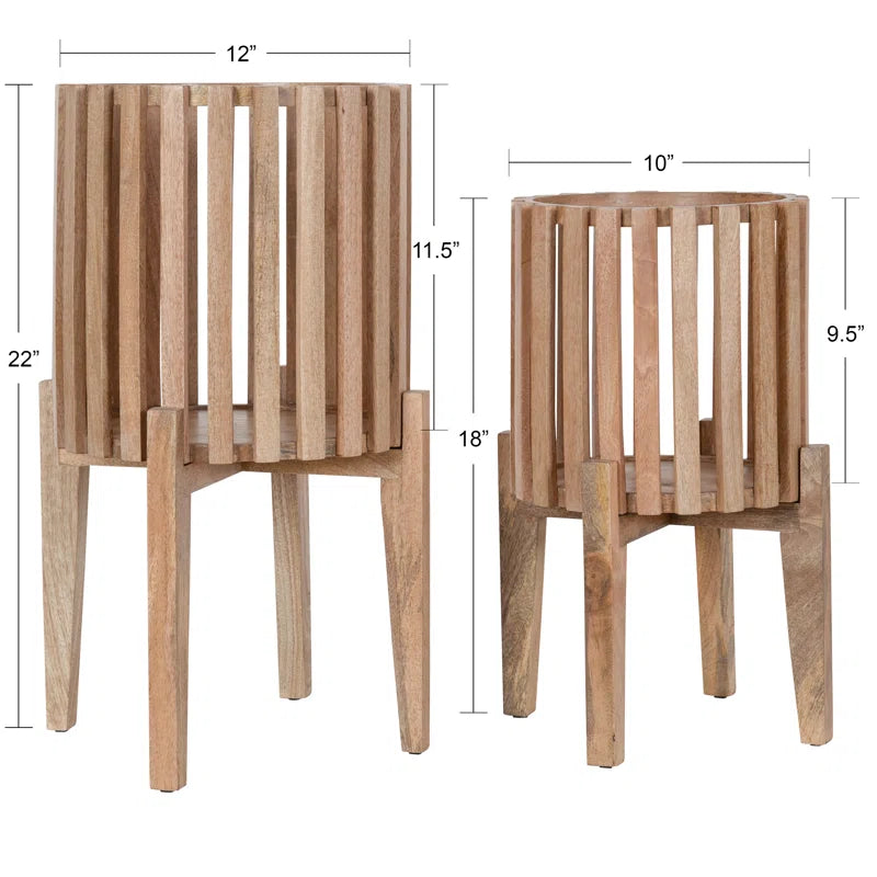 Ilke Wood Pot Planter