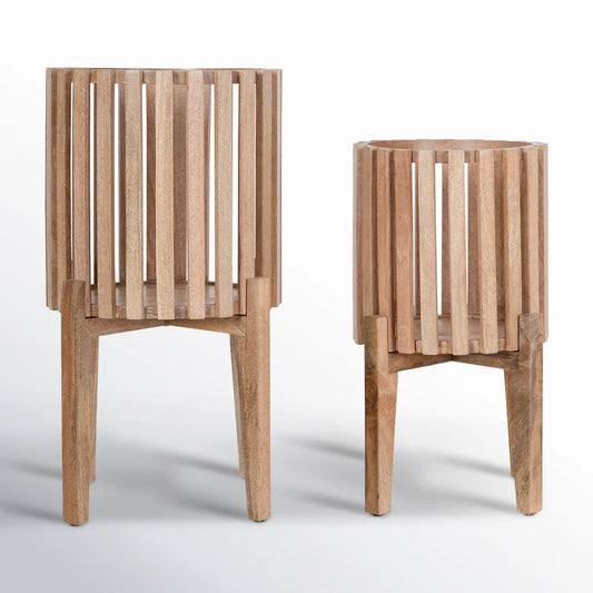Ilke Wood Pot Planter